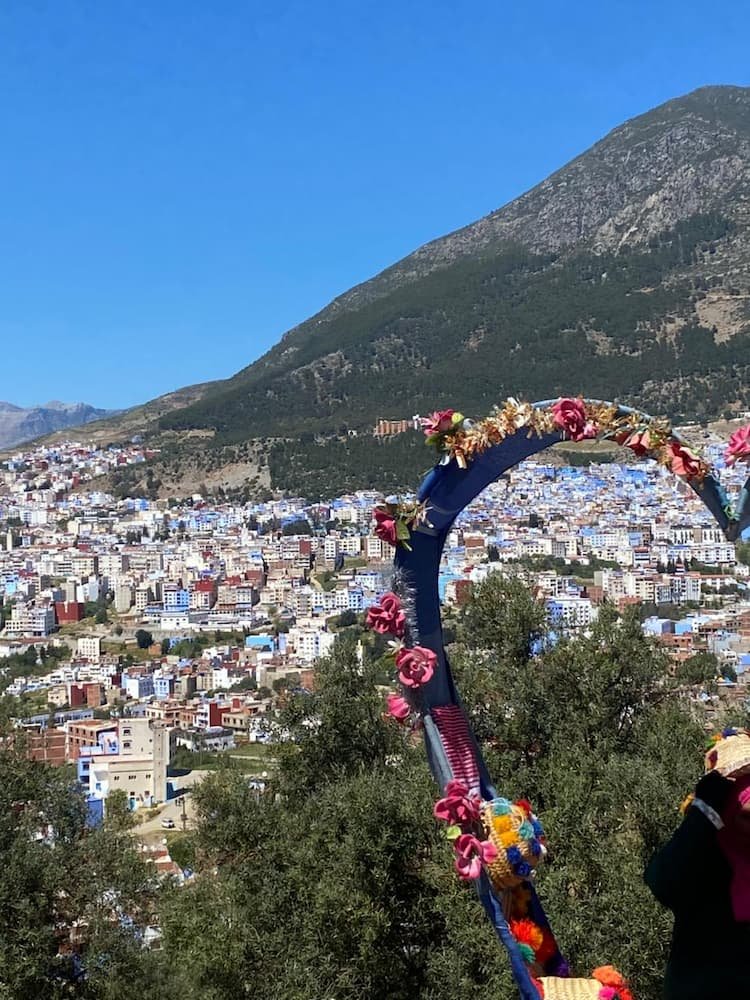 Panoramic view of Chefchaouen during Custom Morocco Tours with Marrakech First