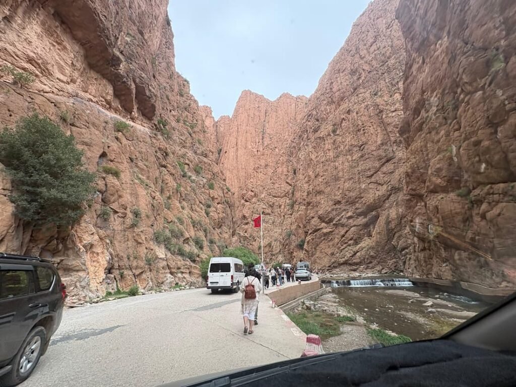 Toudgha Gorge canyon cliffs during a Marrakech to Fes desert journey with Marrakech First