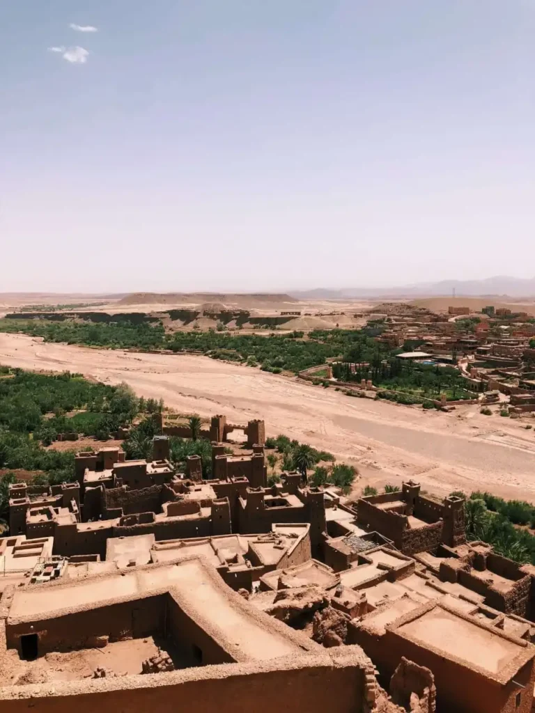Aït Ben Haddou UNESCO kasbah viewed from the hilltop on a private desert tour from Marrakech